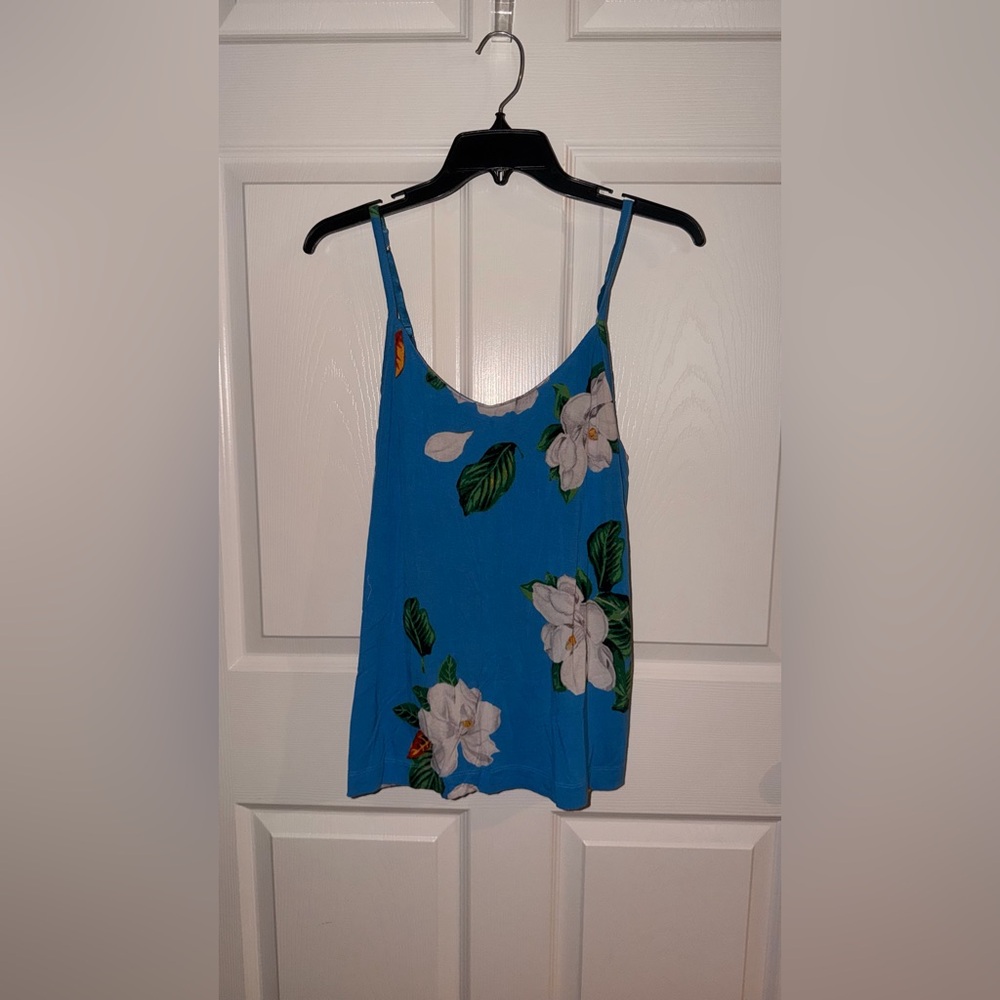 Soma Blue Floral Pajama Set Cami M Pants S Soft Cozy Lounge Sleepwear Womens - Picture 4 of 12